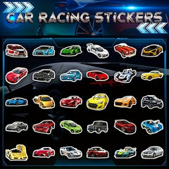 50pcs Racing Car Stickers Waterproof DIY Decorate Party