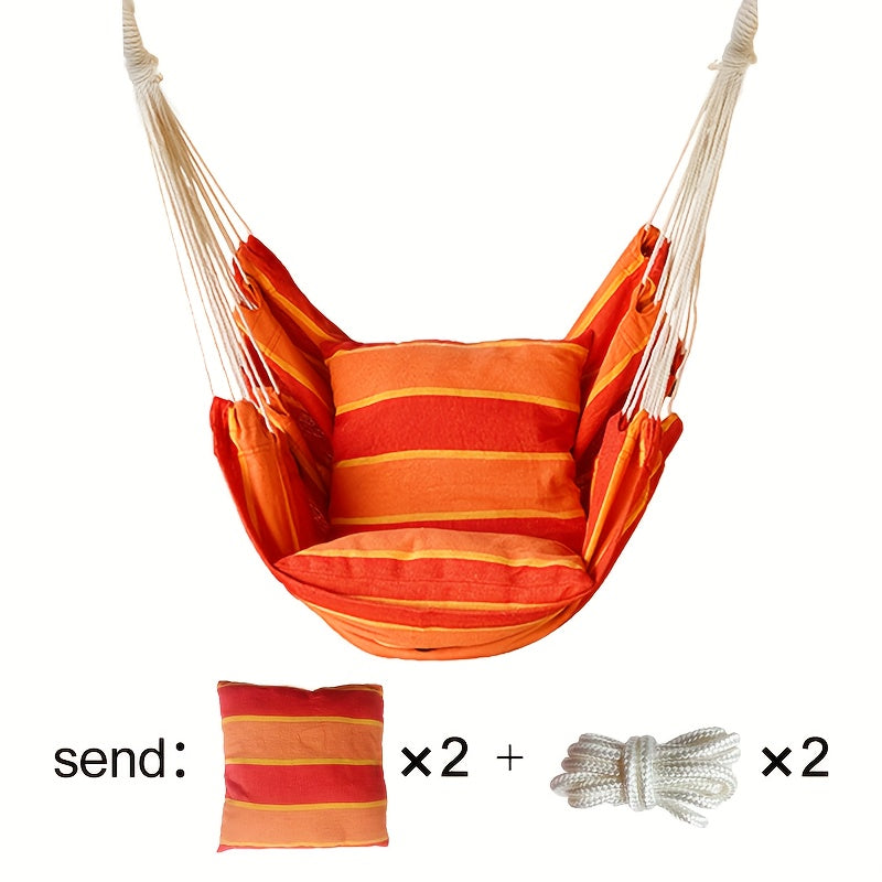 Garden Cotton Hammock Chair with 2 Cushions