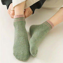 6 Pairs Striped Short Socks Lightweight Sports Stockings