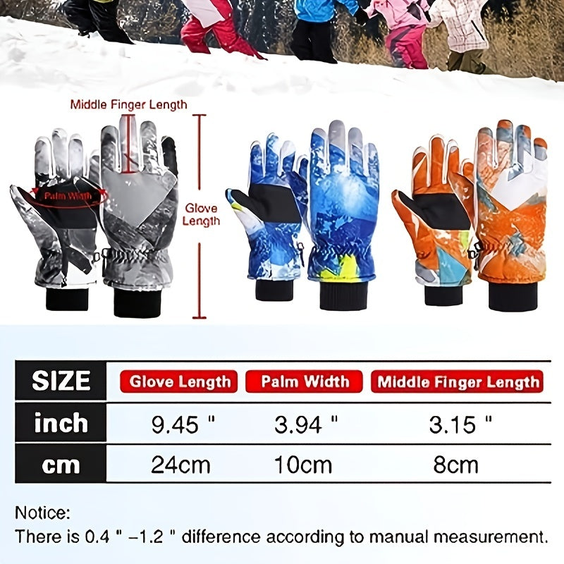 Kids Waterproof Winter Gloves for Sports Riding Skiing 8-14 Years Old