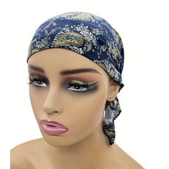 Paisley Print Turban Cap Boho Head Scarf Beanie Chemo Hats