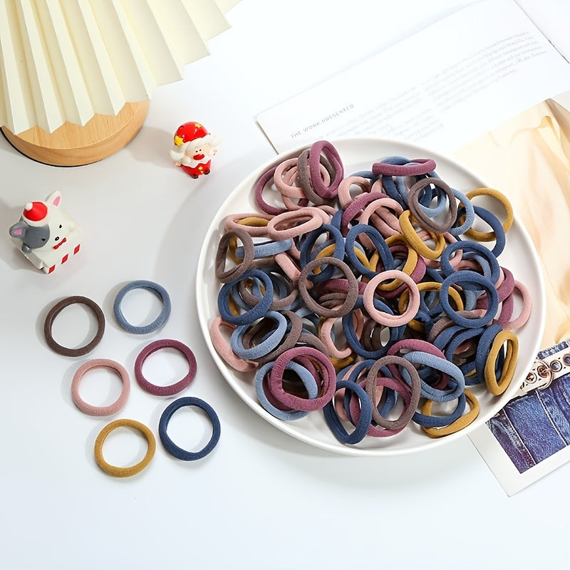100pcs Small Hair Tie Candy Hair Rope Ponytail Braids Holder Hair Ring