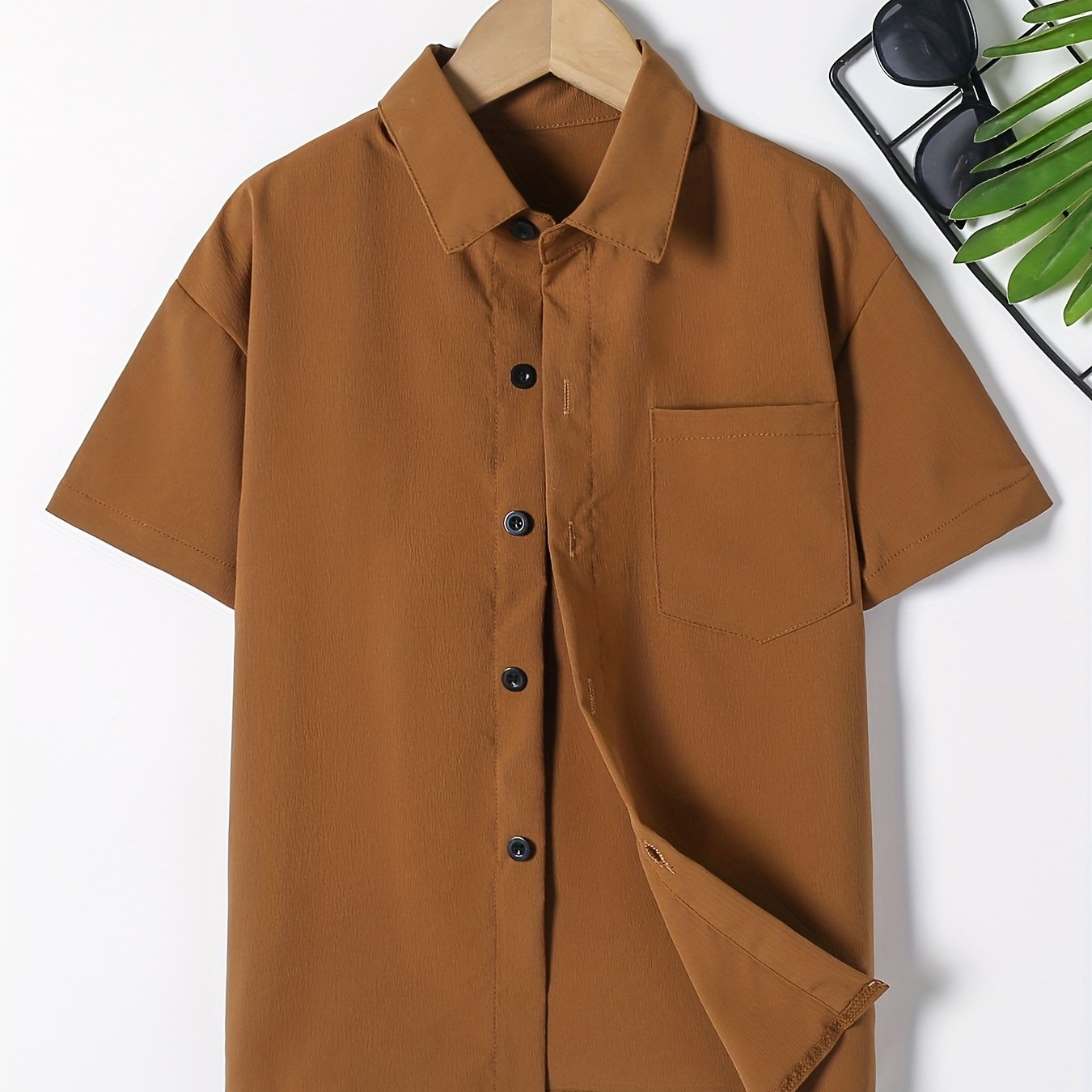 Boys Short Sleeves Shirt Preppy Style For Summer Kids Clothes