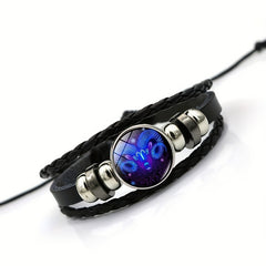 Luminous 12 Constellation Couple Bracelet Multilayer Beaded Braided