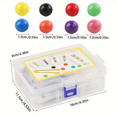 Colorful Wooden Bead Sorting Tubes Set