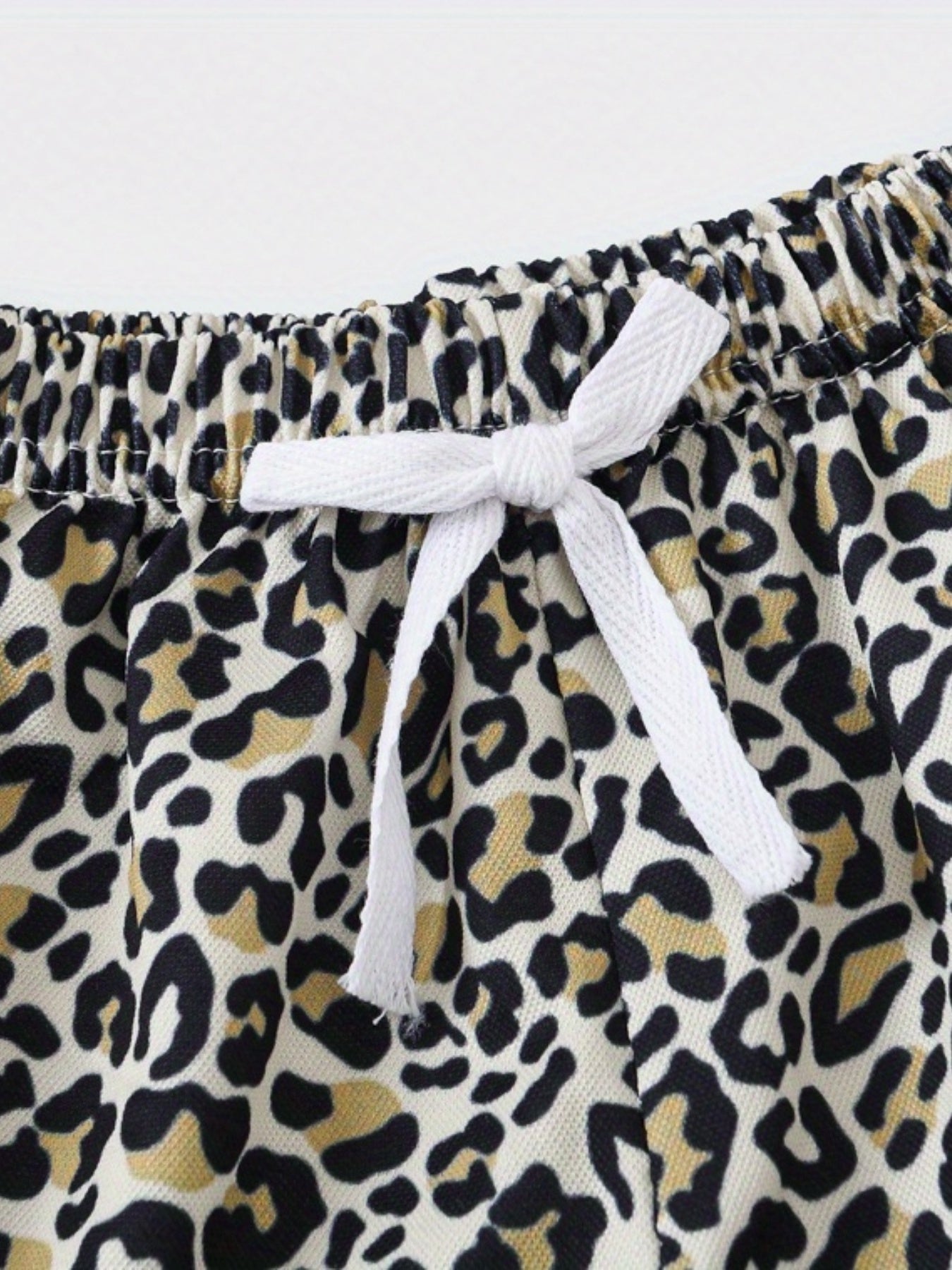Leopard Print Drawstring Pants for Girls