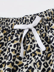 Leopard Print Drawstring Pants for Girls
