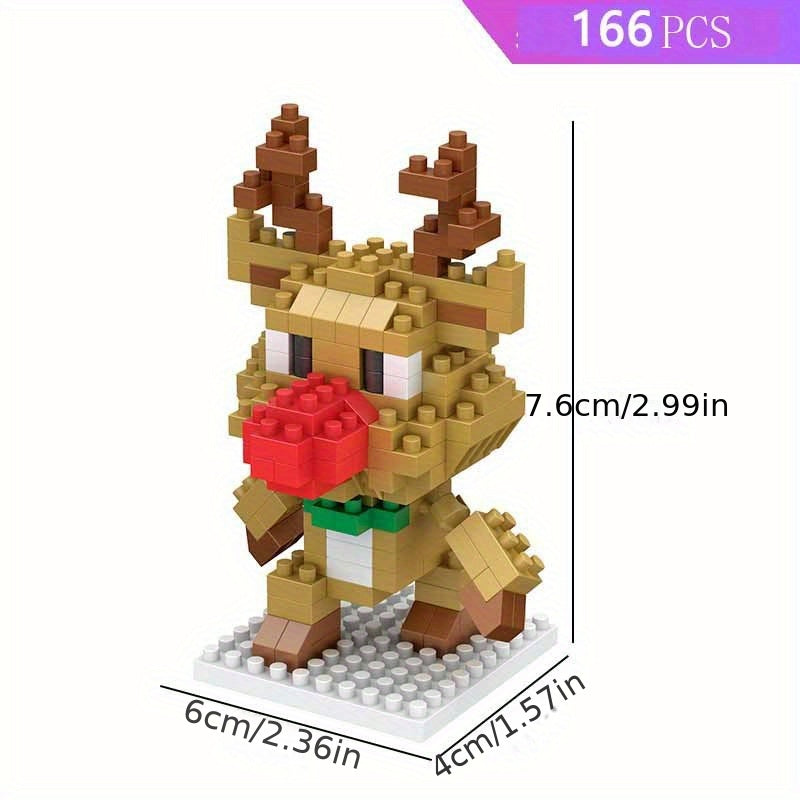 Santa Claus Snowman Elk Mini Building Blocks Toy Ornament Christmas Gift
