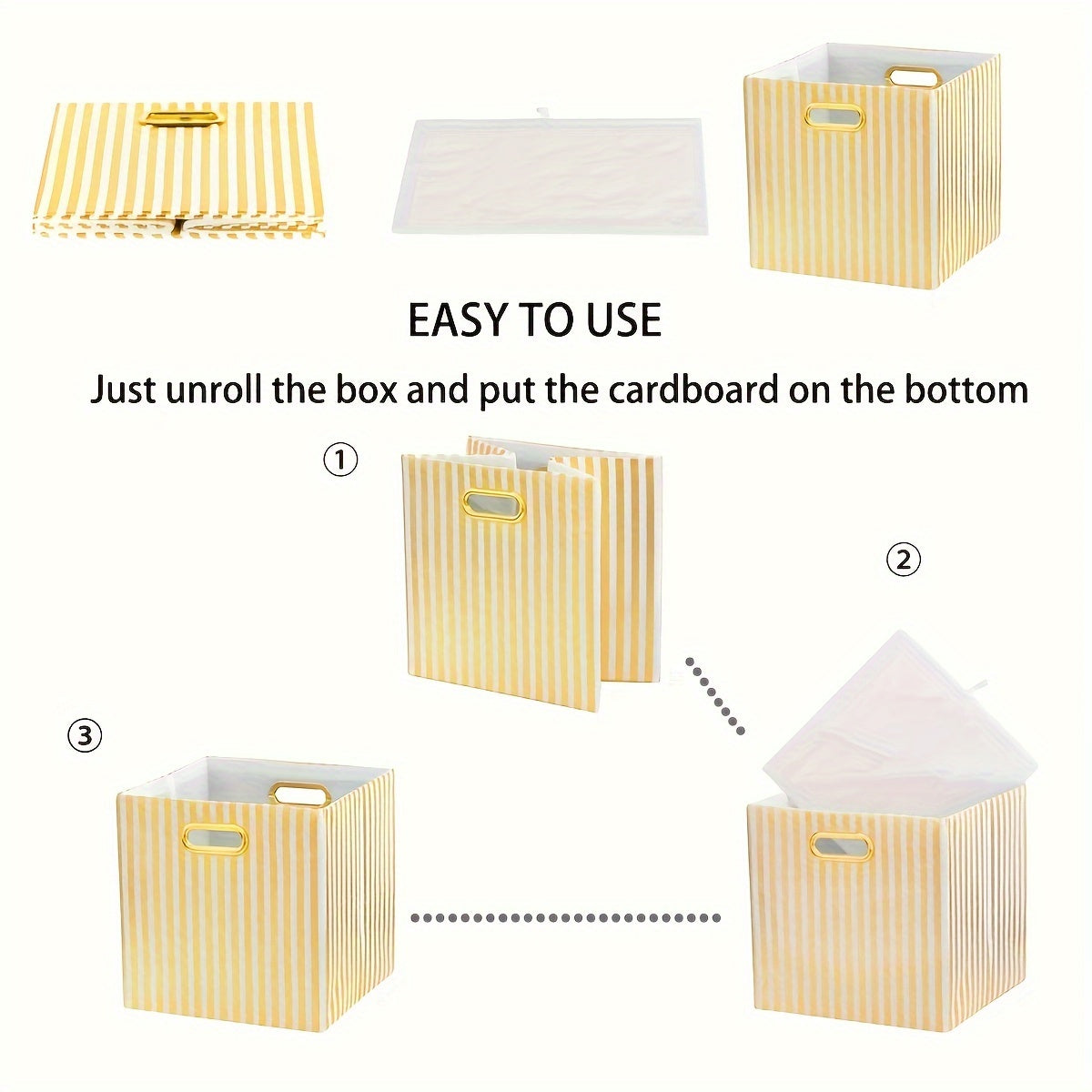 2pcs Non-woven Storage Box Metal Handle For Finishing Clothes Toys Sundries