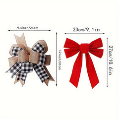 Checkered Christmas Gift Bow for Decoration