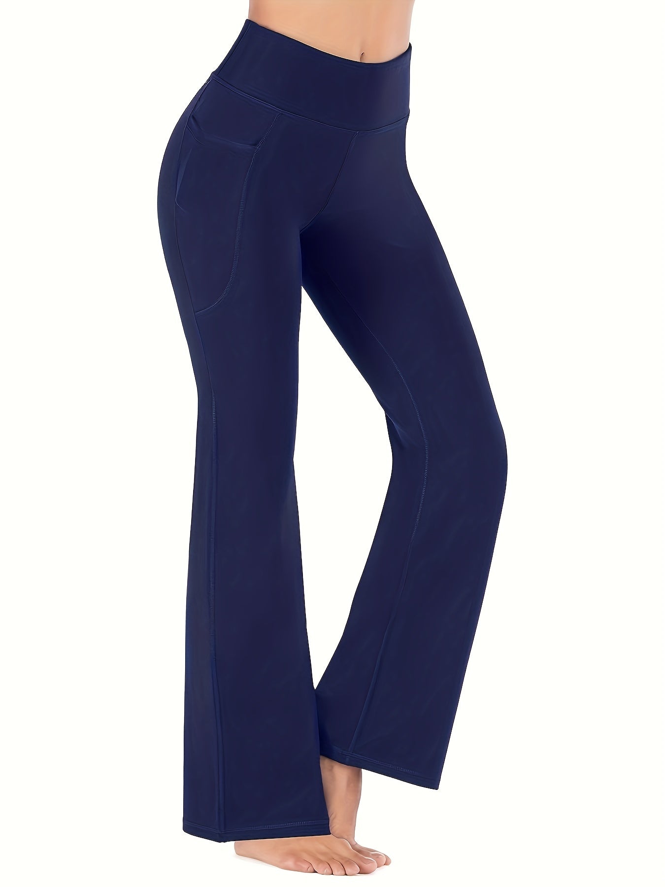 High Waist Butt Lifting Yoga Bootcut Pants with Pockets Activewear