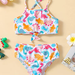 Toddler Girls Dino Graphic Bikini Swimsuit Summer Beach Vacation Gift