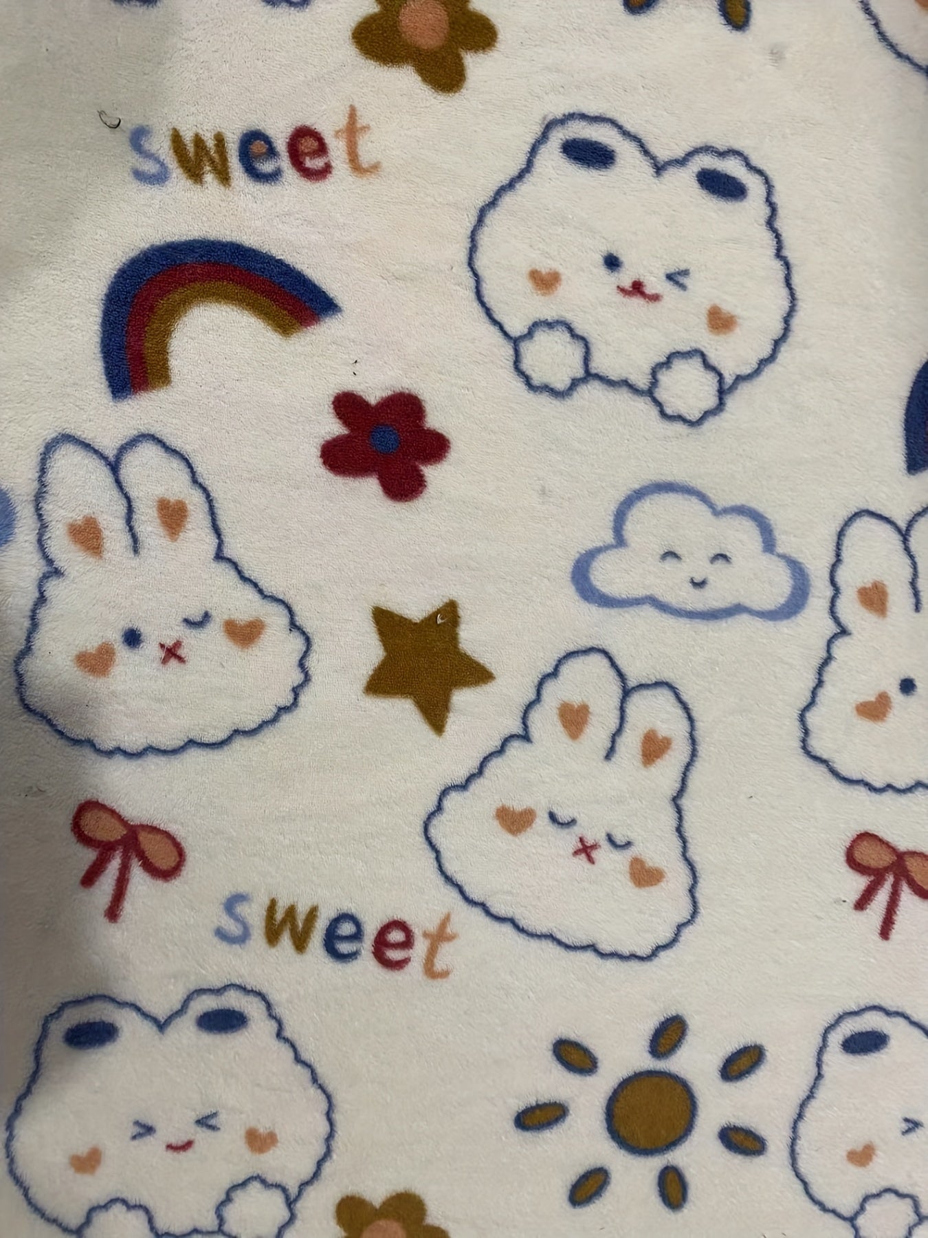  Clouds & Rainbow Print Hooded Loungewear Robe