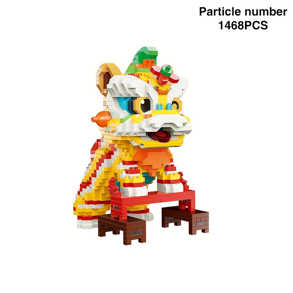 Chinese Culture Lion Awakening Building Block Toy