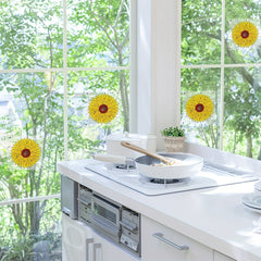 4pcs Indoor Sunflower Fly Catcher Window Fly Sticker
