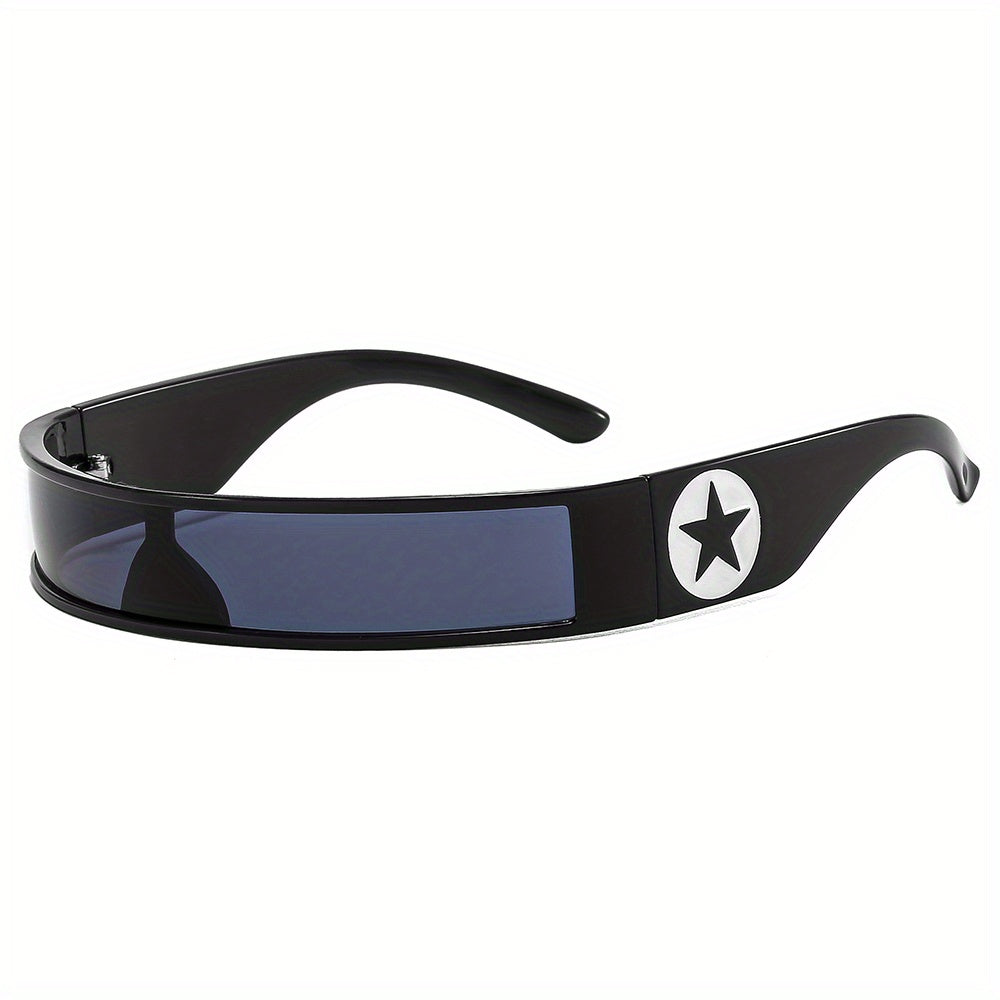 Star Pattern Wrap Sunglasses Y2K Cyberpunk Glasses