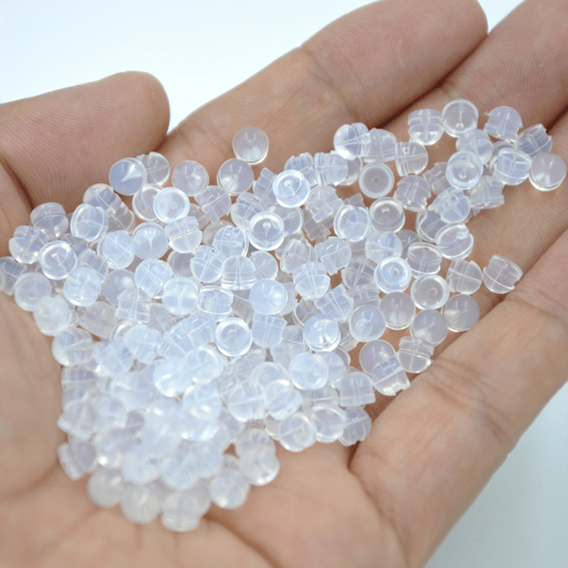 50pcs Clear Silicone Hamburger Earplugs for Jewelry Supplies