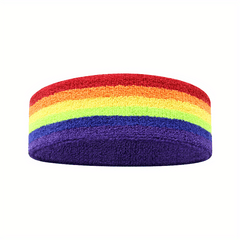Rainbow Sweat Absorption Headband Stretchy Yoga Fitness Exercise Sweatband