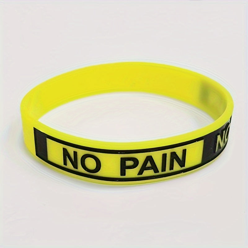 1pc No Pain No Gain Wristbands Motivational Silicone Bracelets