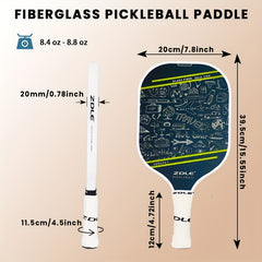 ZDLE Pickleball Paddles Set with Graphite Carbon Fiber Panels and 4 Balls