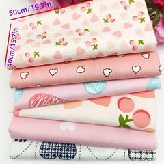 6pcs Love Printed Cotton Fabric Patchwork Group DIY Mother's Cloth 19.7x15.7in