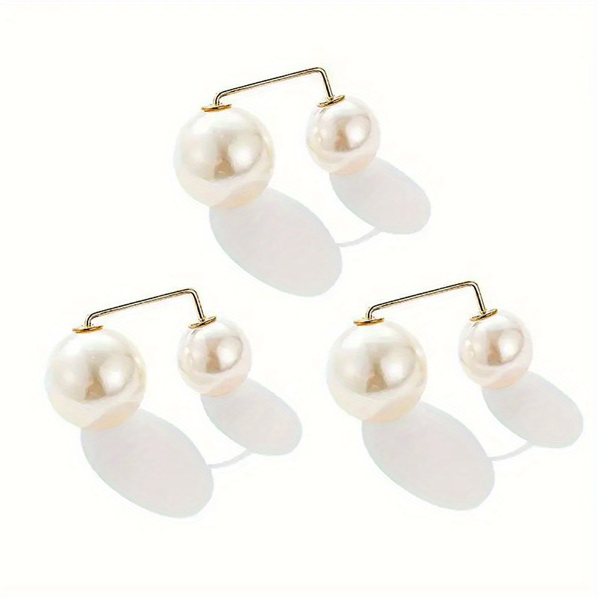 3pcs Faux Pearl Waist Brooch Set Pin Buckle Tightening Waistband