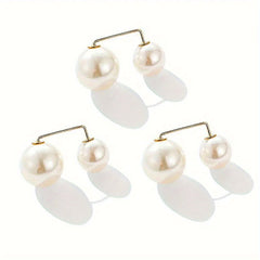 3pcs Faux Pearl Waist Brooch Set Pin Buckle Tightening Waistband