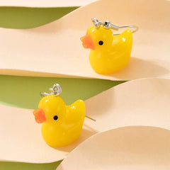 Duck Earrings Synthetic Resin Cute Animal Jewelry Dangle Earrings
