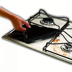 4pcs Gas Stove Burner Covers Reusable Non Stick Liners For Kitchen Cooking