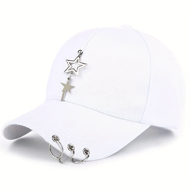 Iron Ring Star Pendant Baseball Cap Unisex Hip Hop Cotton Dad Hats