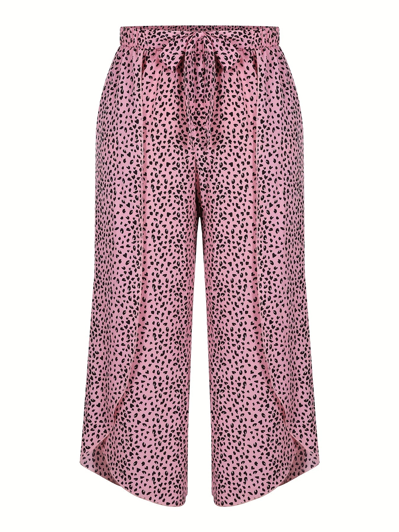  Wide Leg Knot Front Wrap Trousers