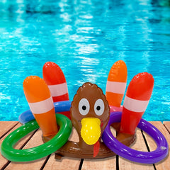 PVC Inflatable Turkey Rings Holiday Party Game Christmas Toy