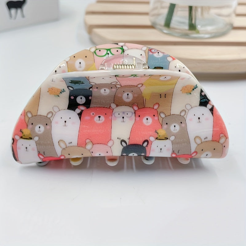 Animal Pattern Small Hair Claw Clip for Women Girls
