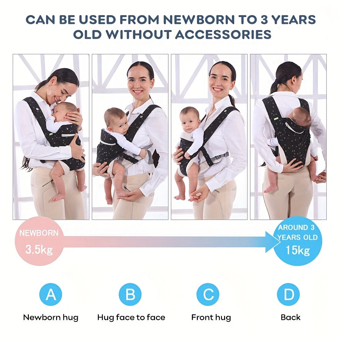 Ergonomic Infant Soft Carrier 4 in 1 Babe Carrier