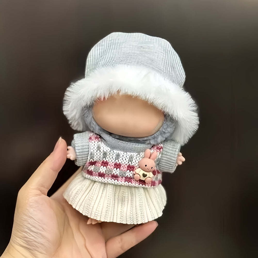 Gray Bunny Dress for 7 Inch Dolls