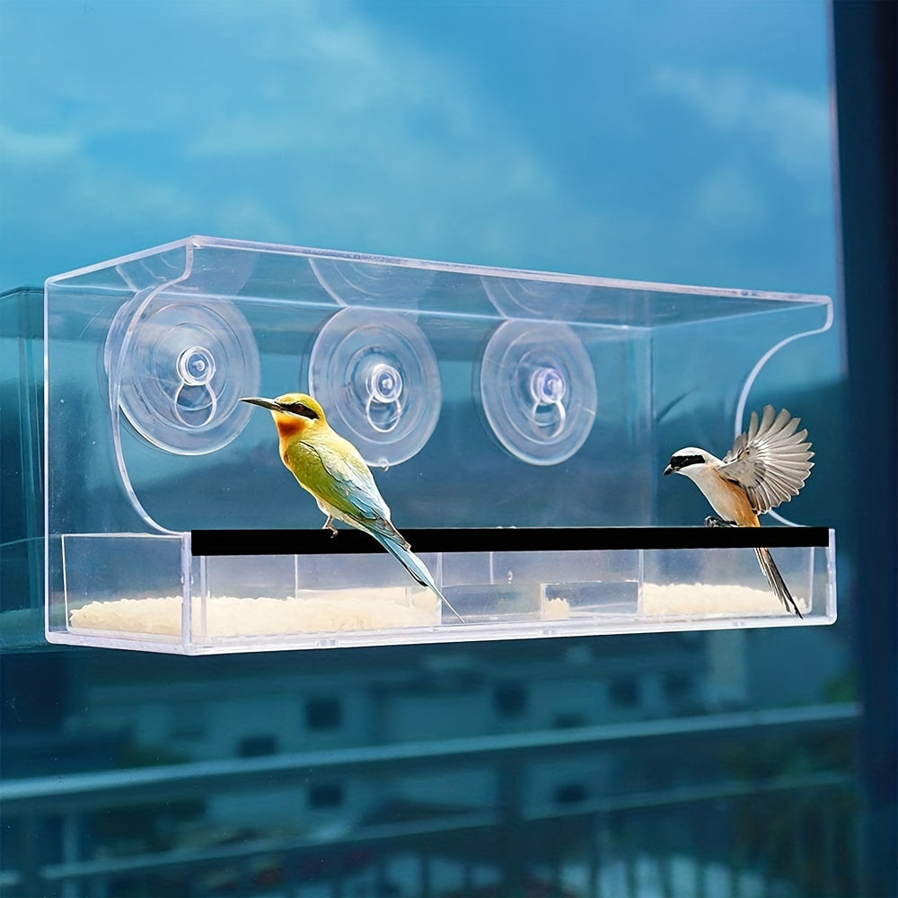 Clear Glass Bird Feeder for Window - Attract Birds to Your Home