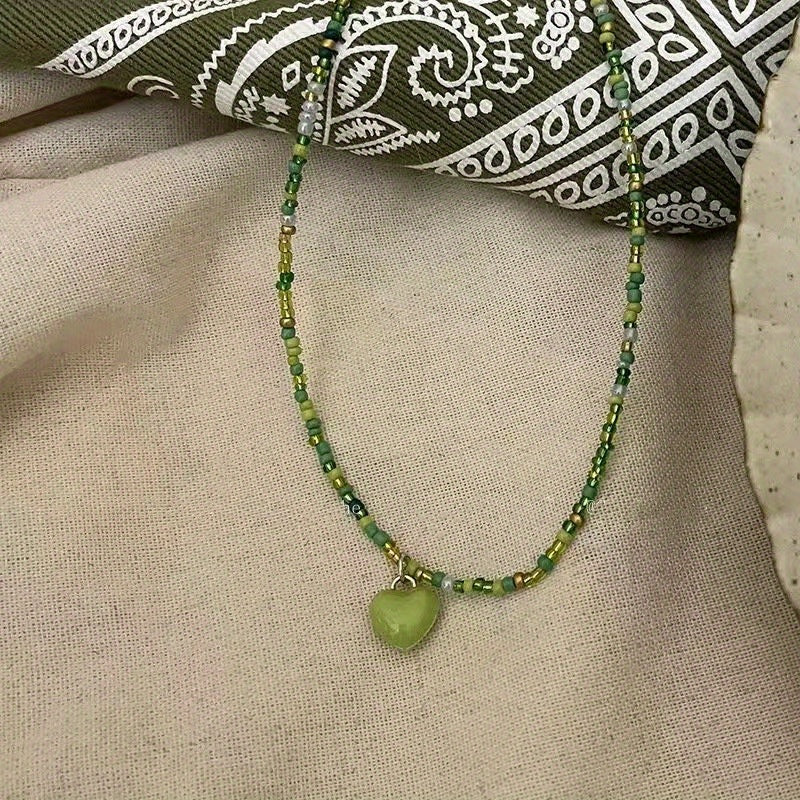 Y2K Candy Chain Beads Necklace Colorful Clavicle Love Summer Jewelry Gift