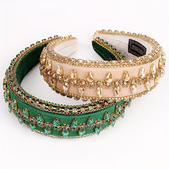 Baroque Crystal Headband Rhinestone Brim Head Hoop Vintage Hair Accessories