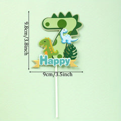 Green Dinosaur Cake Topper for Kids' Birthdays