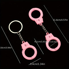 4 Pcs Mini Handcuffs Metal Keychain Novelty Keyring Alloy Keychain Gift