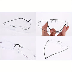 SOOLALA Titanium Rimless Reading Glasses