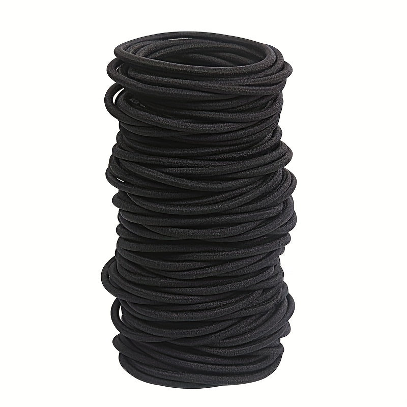 40pcs Black Hair Ties Extension Ring Headwear Hair Rope Rubber Band
