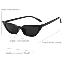 Skinny Cat Eye Sunglasses Vintage Y2K Shades