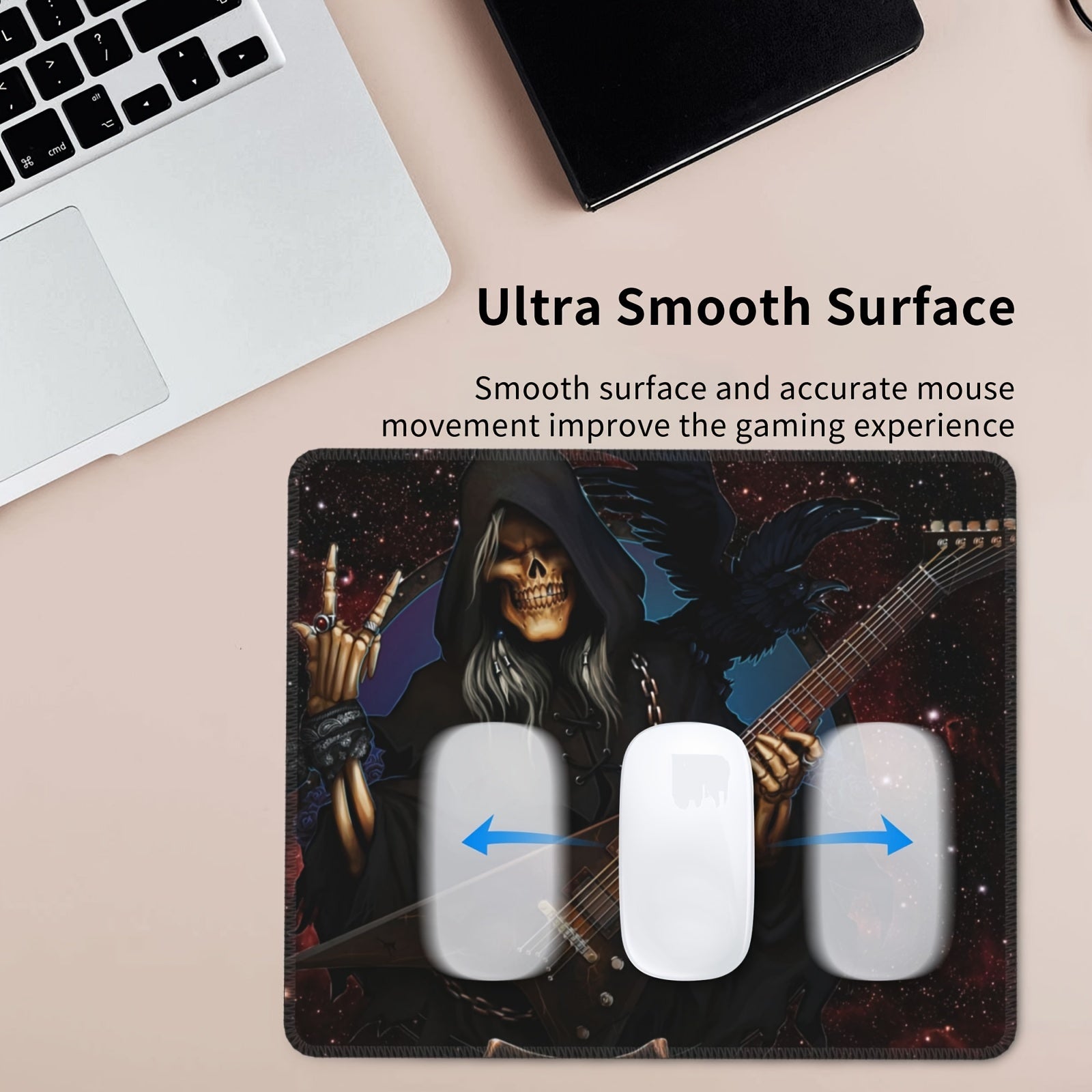Death Piano Pattern Square Mouse Pad for Home Office Games