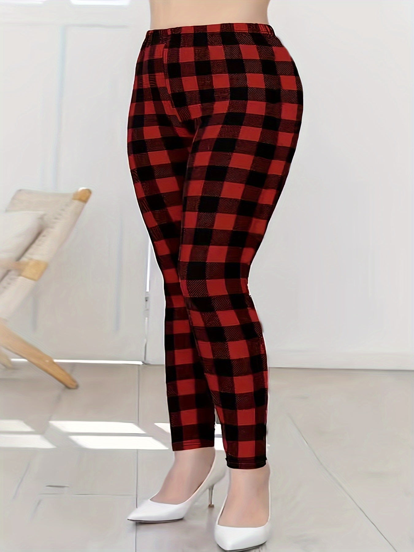  Houndstooth Print High Rise Leggings