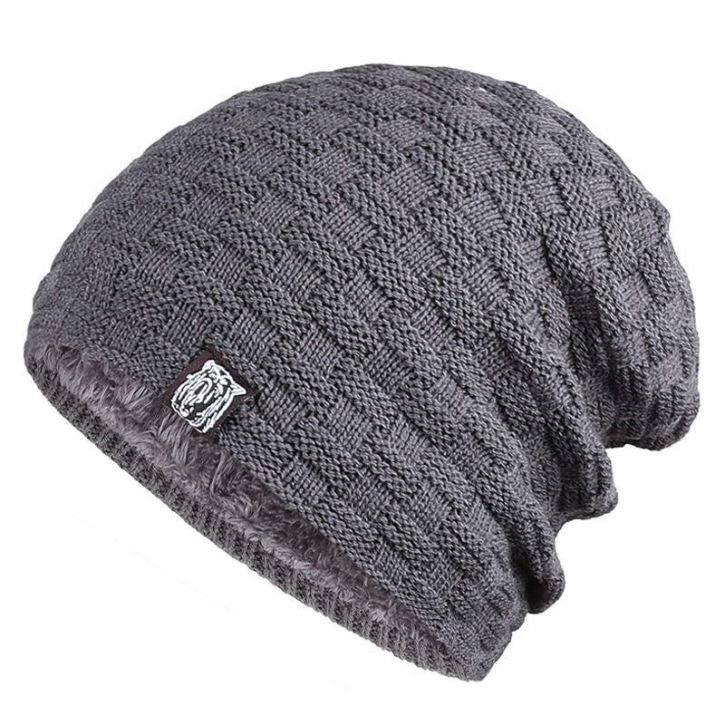 Men's Large Head Thickeden Woolen Warm Ear Protection Cold Hat