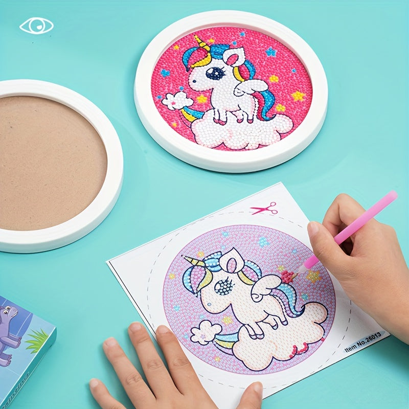 DIY Diamond Painting Set With Circular Photo Frame Puzzle Toy