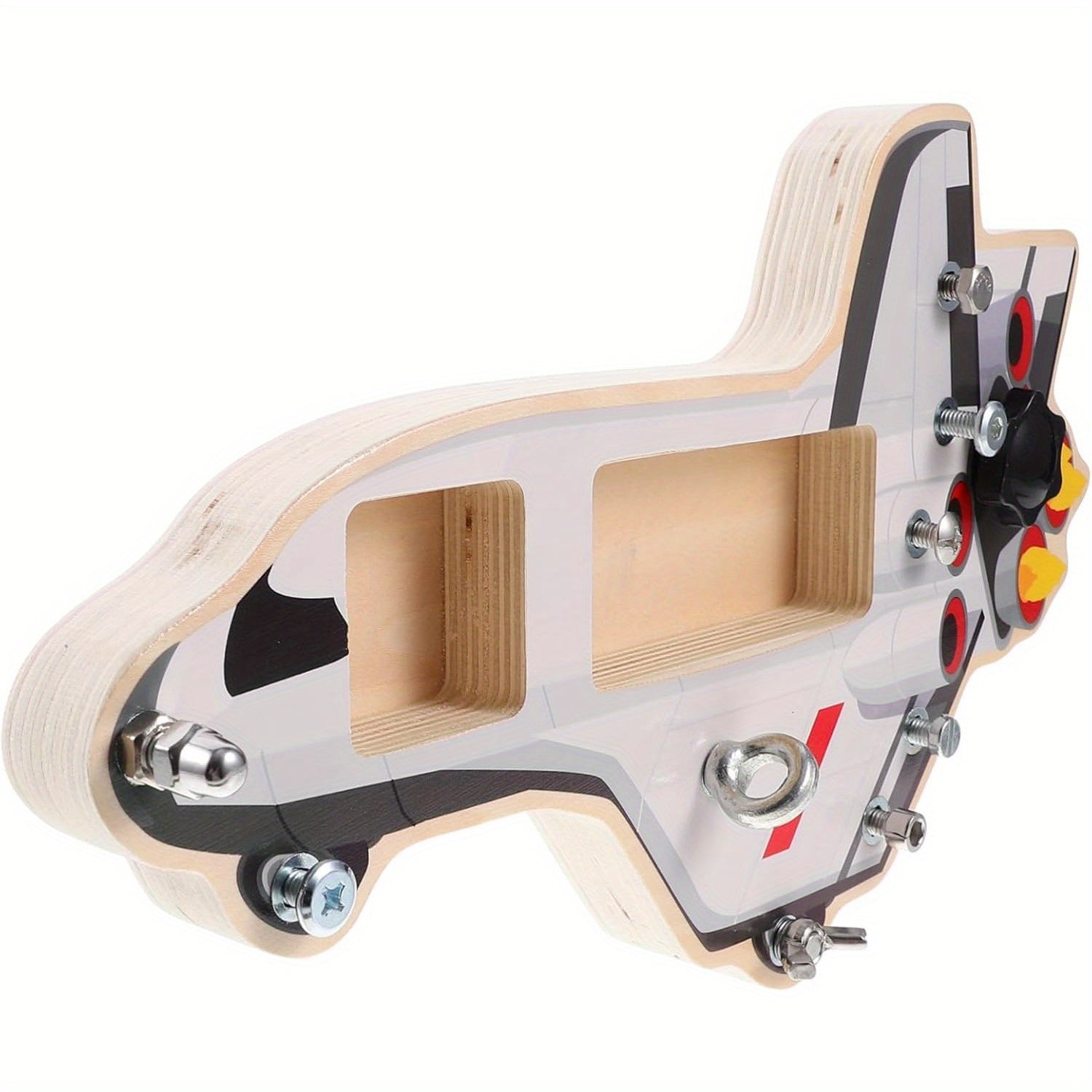 Educational Spaceship Busy Board Toy Set for Kids Recycled Wood Construction