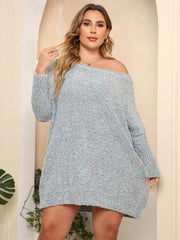  One Shoulder Sweater Dress Loose Fit