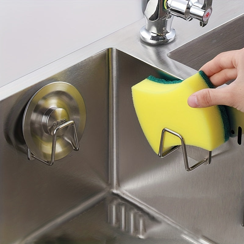 2pcs Sponge Holder Stainless Steel Drain Rack Kitchen Accessories